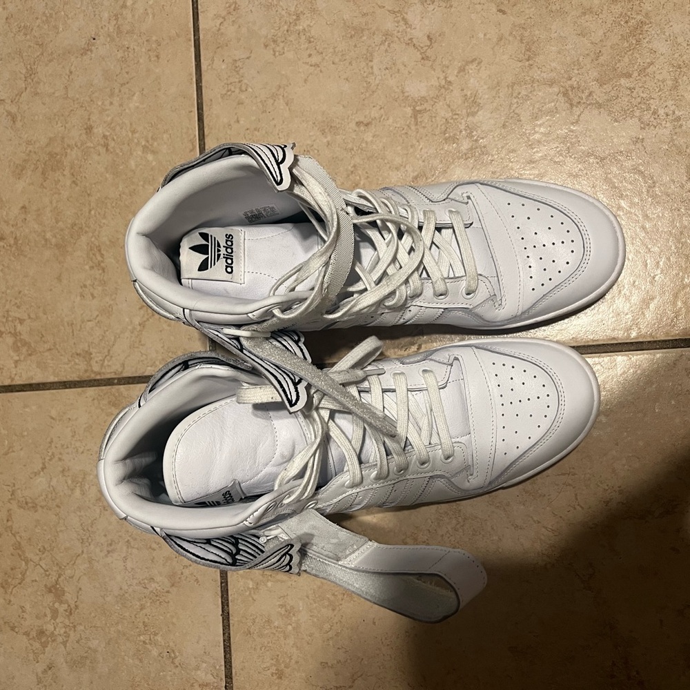 Adidas White and Black High-Top Sneakers
